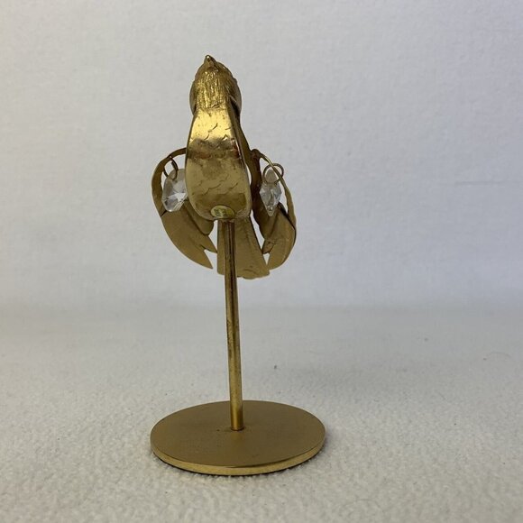 Vicmar 1993 Gold Plated Austrian Crystal Blue Jay Bird Figurines 5” Set of 2 - Picture 8 of 10